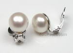9-10mm clip earrings, white non-pierced pearl earrings wholesale
