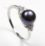 5-6mm sterling black pearl dress ring discounted sale, US size 9.5 5-6mm sterling black pearl dress ring discounted sale, US size 9.5