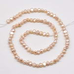 3-4mm small nugget freshwater pearl strand in pink on sale