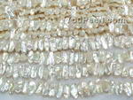Natural white Biwa freshwater pearl strands wholesale