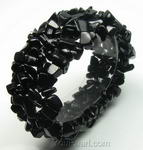 Stretchy multi-strand black onyx gem stone bracelet on discount sale