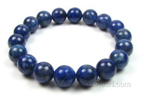 Lapis lazuli gemstone stretchy bracelet buy bulk, 10mm round - pearl ...