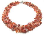 Natural carnelian multi-strand gemstone necklace online wholesale
