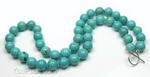 Turquoise natural gemstone beaded necklace wholesale, 10mm round