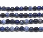 Sodalite, 8mm round faceted, natural gem beads wholesale