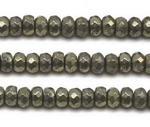Pyrite, 5x8mm roundel faceted, natural gemstone beads discounted sale