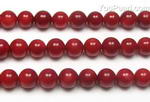 Red coral, 6mm round, natural gemstone strand factory direct sale